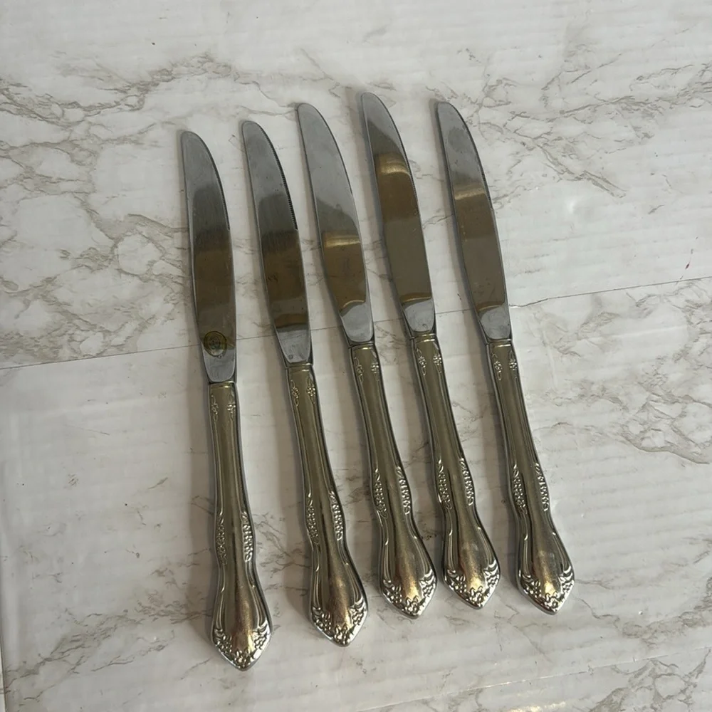 Oneida Ltd Mansfield Amadeus Wm A Rogers Deluxe Stainless Dinner Knives-Set of 5